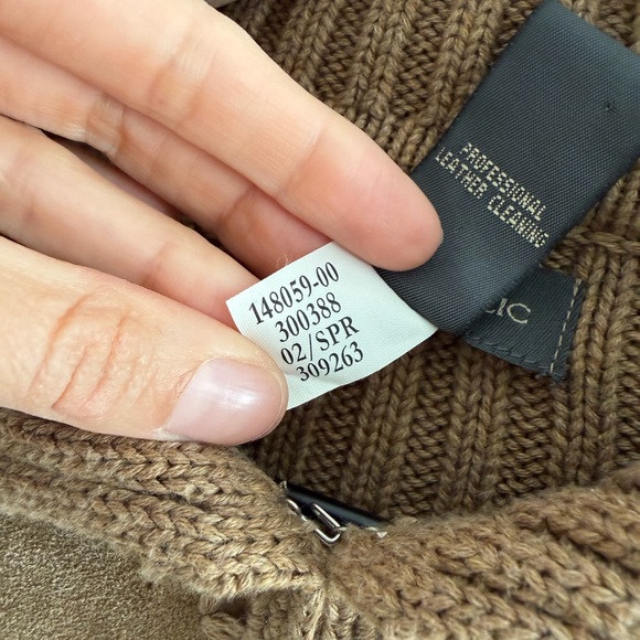 Y2K Banana Republic Suede + Ribbed Knit Jacket - Picture 4 of 9